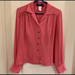 *vintage* pink silk blouse